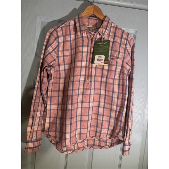 Tag Tops - TOAD & CO - NEW w TAG - Womens S Pullover 1/4 Zip BODIE Flannel Shirt Pink